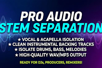 isolate vocals and separate audio stems from any song