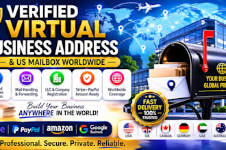 provide verified virtual business address and US mailbox