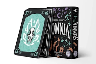 design card game, board game card frame design, card box for cards game art