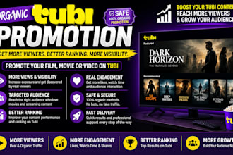 do organic tubi promotion,film movie promotion increase tubi viewers and ranking