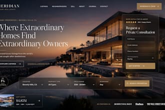 design squarespace real estate website property listing lead generation form