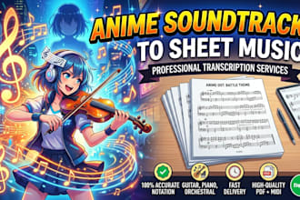 transcribe anime soundtrack to sheet music for accurate playback