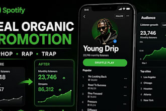 run an organic spotify music promotion for hiphop rap artist