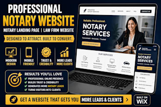 design a notary website, notary landing page, or law firm website