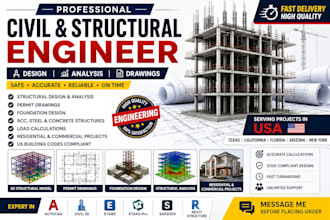 do civil and structural drawing, permit analysis calculations in texas, arizona