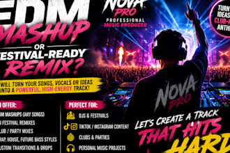 create high energy dj mashups, remixes and festival edits