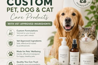 formulate custom pet, dog and cat care products with vet approved ingredients