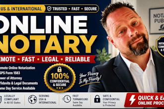 provide secure remote online notary public service very quick
