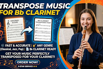 transpose music for bb clarinet for accurate playable sheet music