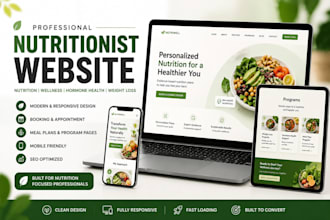 build nutritionist dietitian website, hormone wellness coach weight loss site