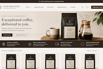 design squarespace coffee website subscription roaster site brewing guide site