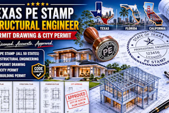 texas pe stamp florida structural engineer california permit drawing USA cadmepx
