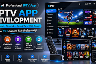 develop custom iptv app for android, firestick and smart TV with panel