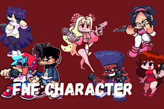 create custom friday night funkin fnf animated character sprites and mod asset