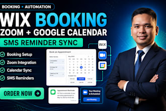 integrate wix booking zoom google calendar sms reminder automation