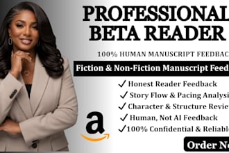 beta read your manuscript and give detailed story feedback