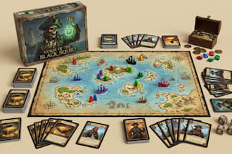 design custom fantasy board game cards and card game art