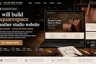 build squarespace leather studio website bags website artisan portfolio website