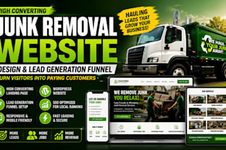 build junk removal website dumpster rental waste management hauling website