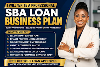 expert write sba loan business plan and financial models