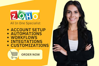 setup zoho crm, zoho campaigns, zoho sites, zoho form books, zoho desk and sites