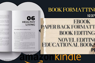 do book formatting, novel manuscript paper back or  ebook