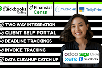 setup migrate quickbooks xero freshbooks tally prime taxdome financial cents crm
