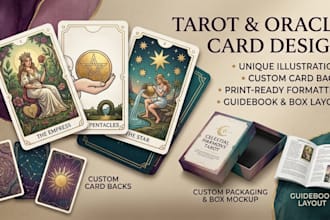 do professional tarot card design and custom oracle deck
