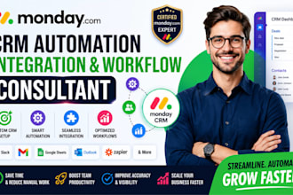 do monday com CRM automation, monday integration and monday workflow consultant