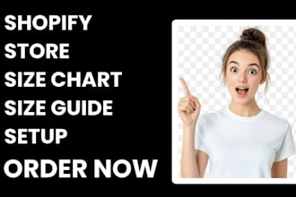 shopify store size chart size guide