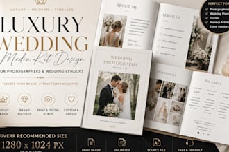 design luxury wedding photographer and vendor media kit brochure
