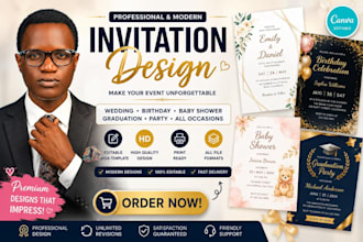 design  birthday invitation graduation invitation wedding baby shower