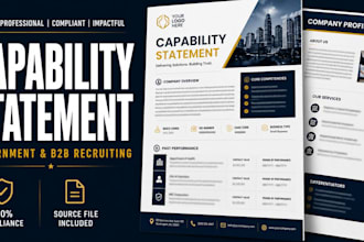 design a government capability statement or corporate profile