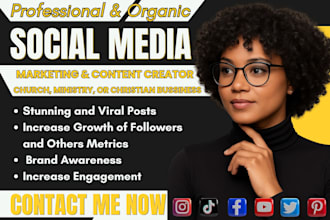 be your christian gospel church service social media manager content creator
