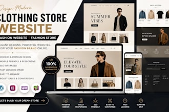 design modern clothing store, clothing website, fashion website, fashion store