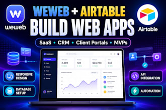 develop a weweb web app integrated with airtable