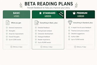 beta read your story and provide detailed feedback