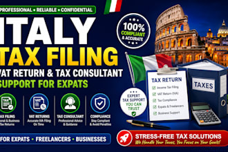 provide italy tax filing vat return and tax consultant support for expats