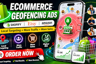 setup geofencing local PPC ads for shopify etsy amazon ebay prestashop ecommerce