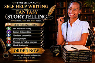 be narrate self help fantasy ebook writer journal nonfiction ghostwriter book
