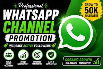 do whatsapp channel promotion to increase active followers and grow to 50k