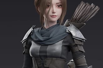 create 3d character models for games game ready asset with rigging