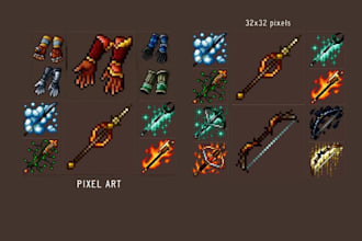 create pixel art icons, game assets, objects and props for your game project