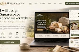 design squarespace cheese maker website farm shop tasting experience website