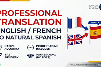 translate english or french text to natural spanish