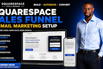 build squarespace website, squarespace sales funnel, email marketing integration