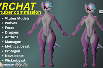 do vrchat avatar commission, vrc avatar, vr character, nsfw, 3d anime, furry avi
