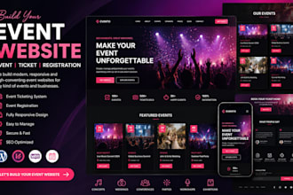 build event website,event ticket website,wedding store or event services website