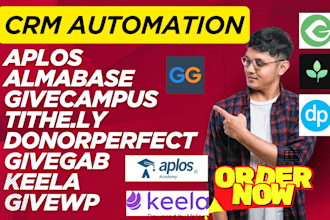 setup nonprofit crm aplos almabase givecampus tithely donorperfect givegab keela