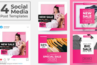design professional canva social media template post, story, highlight, carousel